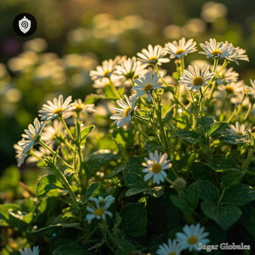 Bidens Pilosa sugar spheres in compact orb form for energetic homeopathic (nonmedical) dry-form presentation and storage