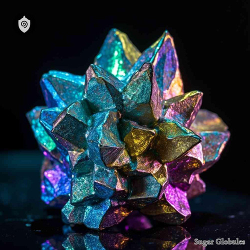 Bismuth Salicylicum sugar granules in spherical form for energetic homeopathic (nonmedical) dry-form presentation and storage