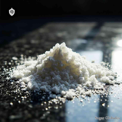 Borax energetic homeopathic (nonmedical) sugar spheres in spherical granule form for precise dry-form remedy presentation