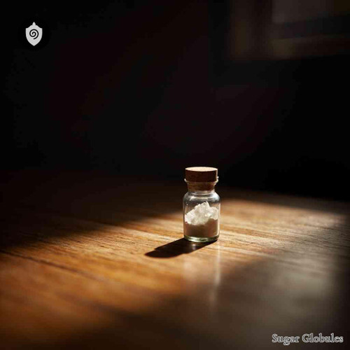 Calcarea Salicylica sugar spheres in pellet form, presenting uniform dry granules for energetic homeopathic (nonmedical) product listing