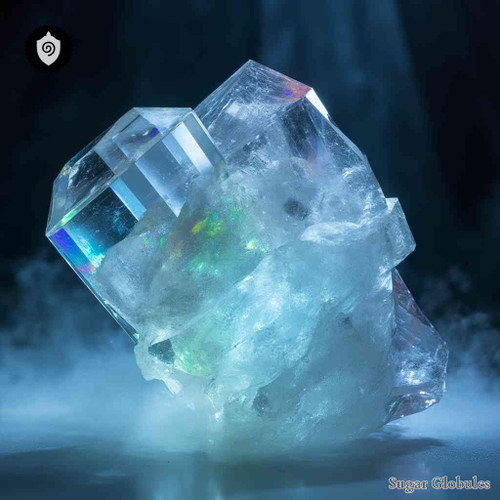 Calcarea Silico-Fluorata sugar spheres in uniform orb form for energetic homeopathic (nonmedical) dry presentation and storage