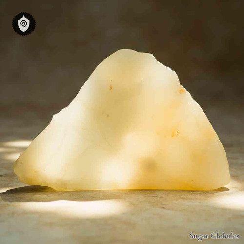 Calcarea Sulfricum Alabaster sugar spheres in fine granule format for energetic homeopathic (nonmedical) dry-form presentation