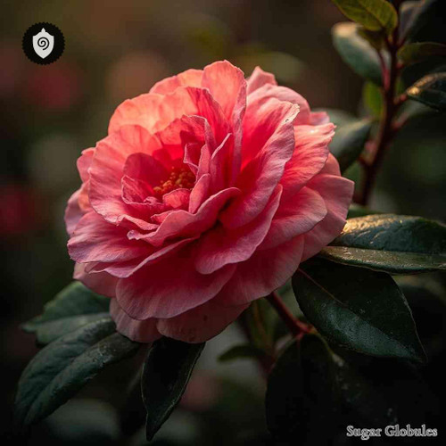 Camellia Sasanqua sugar spheres in uniform granule form for energetic homeopathic (nonmedical) dry storage and presentation