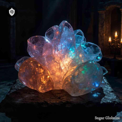 Canthridinum sugar granules in consistent orb form for energetic homeopathic (nonmedical) dry-format packaging and presentation