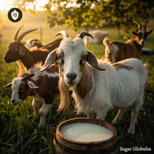 Capra Hircus - Lac Caprinum sugar spheres in compact orb form for energetic homeopathic (nonmedical) dry presentation and storage