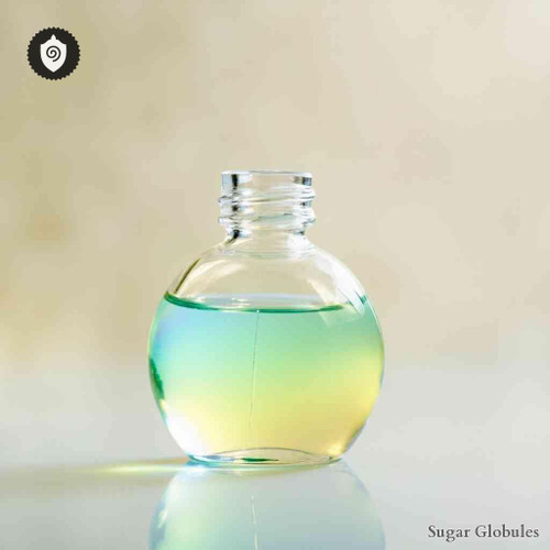 Carboneum Oxygenisatum sugar spheres in precise orb format for energetic homeopathic (nonmedical) dry-form presentation and storage