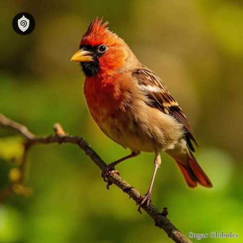 Carpodacus Erythrinus sugar granules in spherical form for energetic homeopathic (nonmedical) dry product presentation and storage