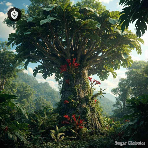 Cecropia Peltata sugar orbs in spherical form for energetic homeopathic (nonmedical) dry storage and presentation purposes