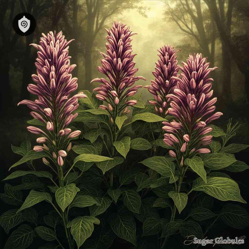 Chelone Glabra sugar orbs presented in uniform pellet form for energetic homeopathic (nonmedical) dry storage and physical presentation