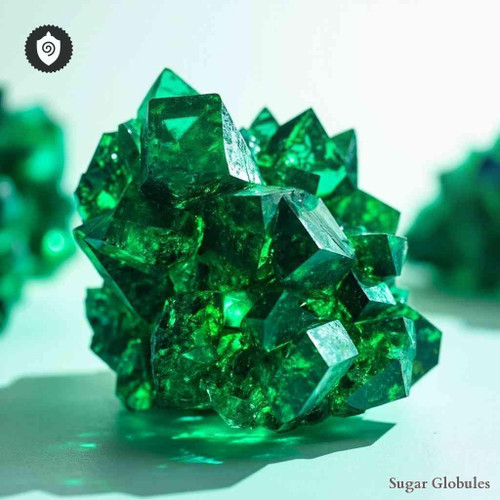 Chromicum Anhydridum sugar spheres in orb format for energetic homeopathic (nonmedical) dry-form presentation and physical remedy use