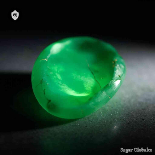 Chrysopras sugar granules in orb format for energetic homeopathic (nonmedical) dry-form presentation and physical remedy listing