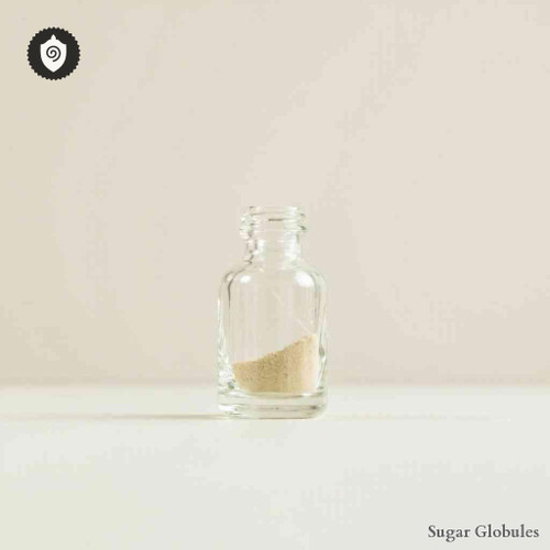 Clay Clayhill sugar spheres in pellet form for energetic homeopathic (nonmedical) remedy presentation and dry storage