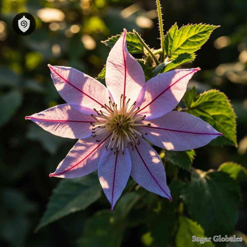 Clematis Saxicola sugar orbs in uniform sphere form for energetic homeopathic (nonmedical) physical remedy presentation