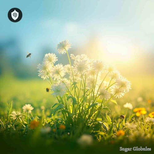 Cnidium Monnieri sugar spheres in uniform pellet form for energetic homeopathic (nonmedical) dry presentation and storage