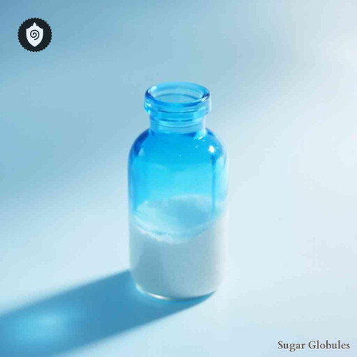 Cobaltum Oxydatum sugar spheres in round granule format for physical energetic homeopathic (nonmedical) product presentation