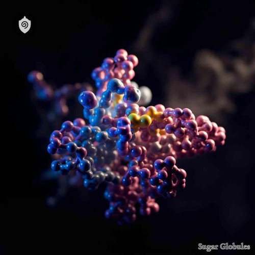 Cocarboxylase sugar orbs presented in dry, uniform pellet form for energetic homeopathic (nonmedical) remedy cataloging