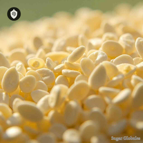 Coix Lacryma - Jobi sugar spheres uniformly sized for energetic homeopathic (nonmedical) dry-form presentation in orb format