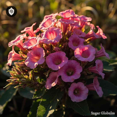 Collomia Grandiflora sugar granules in spherical presentation for energetic homeopathic (nonmedical) dry-form packaging