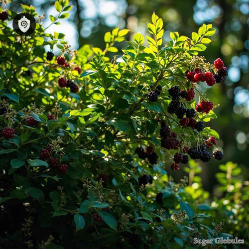 Coriaria Myrtifolia sugar granules in spherical form for energetic homeopathic (nonmedical) standard dry-form presentation
