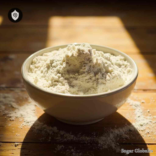 Cornstarch sugar spheres in uniform orb format for energetic homeopathic (nonmedical) dry presentation and granular storage