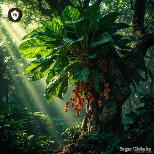 Coussapoa Nymphaeifolia sugar spheres in precise orb form for energetic homeopathic (nonmedical) dry storage and physical presentation