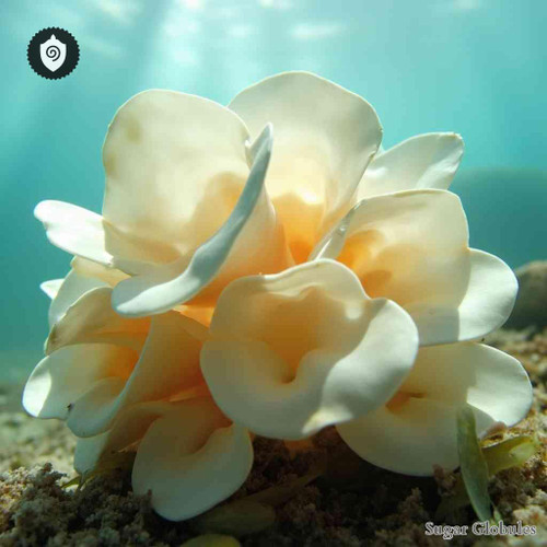 Crepidula Fornicata sugar spheres in precise orb form for energetic homeopathic (nonmedical) dry-form presentation and storage