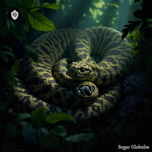 Crotalus Durissus Terrificus sugar granules in spherical form for energetic homeopathic (nonmedical) dry-format presentation