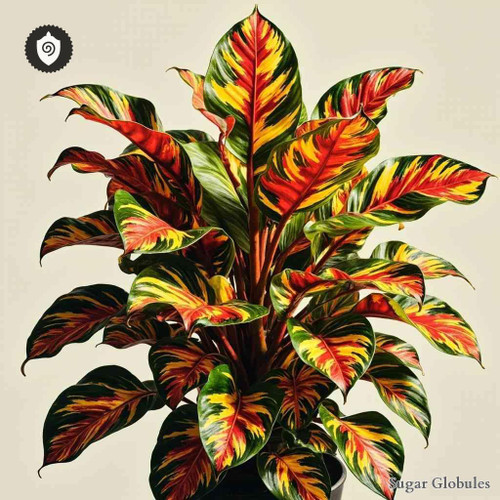 Croton Tiglium sugar spheres in orb form, standardized for energetic homeopathic (nonmedical) remedy packaging and dry storage.