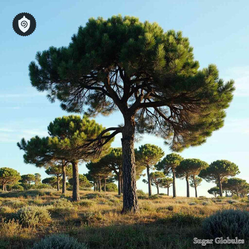 Cupressus Sempervirens sugar spheres in pellet format for energetic homeopathic (nonmedical) dry-form presentation and storage