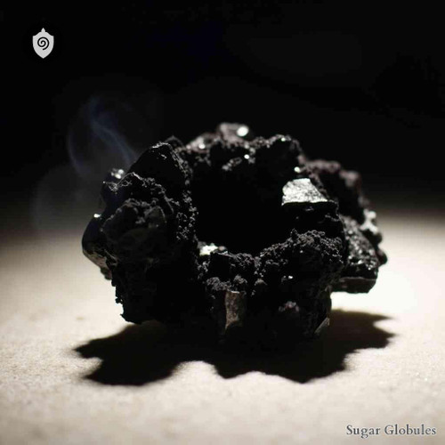 Cuprum Oxyadatum Nigrum sugar spheres in consistent orb format for energetic homeopathic (nonmedical) pellet presentation