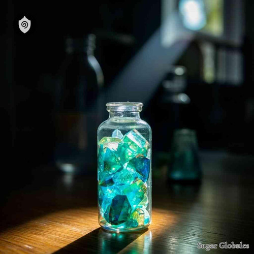 Cuprum Phosphoricum sugar spheres in pellet format for energetic homeopathic (nonmedical) dry-form presentation and storage