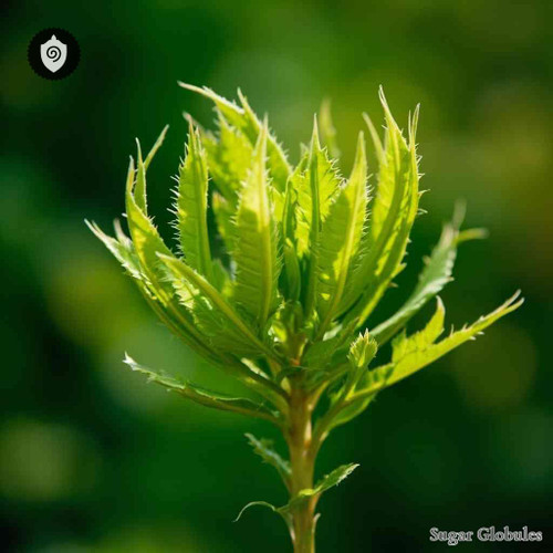 Derris Pinnata sugar granules in spherical form for energetic homeopathic (nonmedical) dry presentation and physical remedy packaging