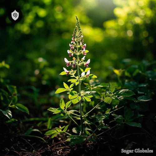 Desmodium Gangeticum sugar spheres, uniform orbs for energetic homeopathic (nonmedical) dry-form presentation and storage