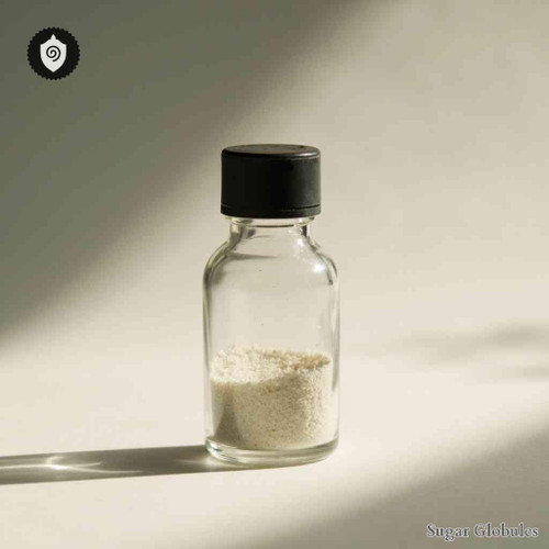 Dialium Ferrum sugar granules in consistent orb format for energetic homeopathic (nonmedical) dry-form presentation