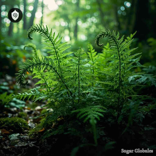 Dryopteris Oreades sugar spheres in precise orb format for energetic homeopathic (nonmedical) dry presentation and storage