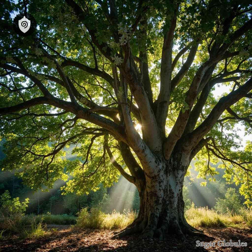 Ekebergia Capensis sugar granules in precise orb format for energetic homeopathic (nonmedical) dry-form presentation and storage