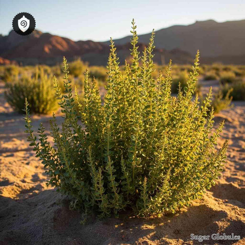 Ephedra Californica sugar spheres in granule form for energetic homeopathic (nonmedical) dry storage and physical presentation