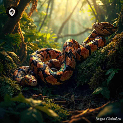 Epicrates Cenchria sugar spheres in compact granule form for energetic homeopathic (nonmedical) product presentation and storage