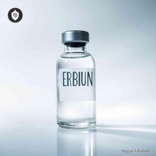 Erbium Aceticum sugar granules in precise orb form for energetic homeopathic (nonmedical) dry storage and standardized presentation