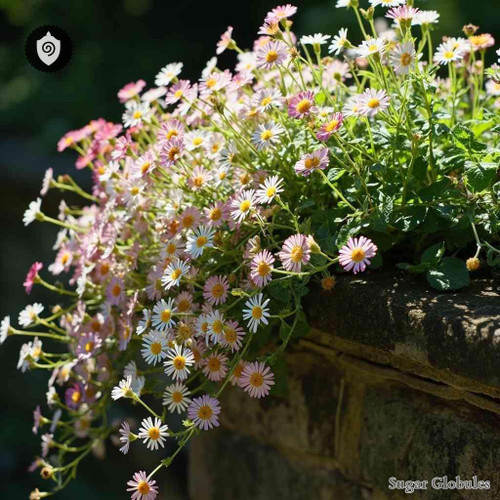 Erigeron Karvinskianus sugar spheres in uniform orb form for energetic homeopathic (nonmedical) dry-form presentation and storage