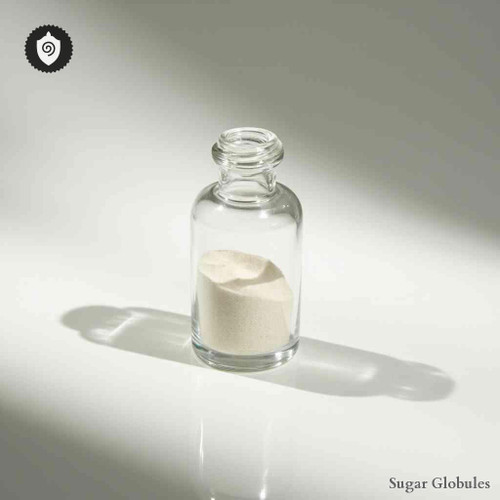 Erythomycinum sugar spheres in precise granule format for energetic homeopathic (nonmedical) solid-form presentation and storage