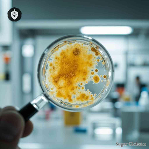 Escherichia Coli Bovinum Nosoda sugar orbs in pellet form for energetic homeopathic (nonmedical) physical product presentation