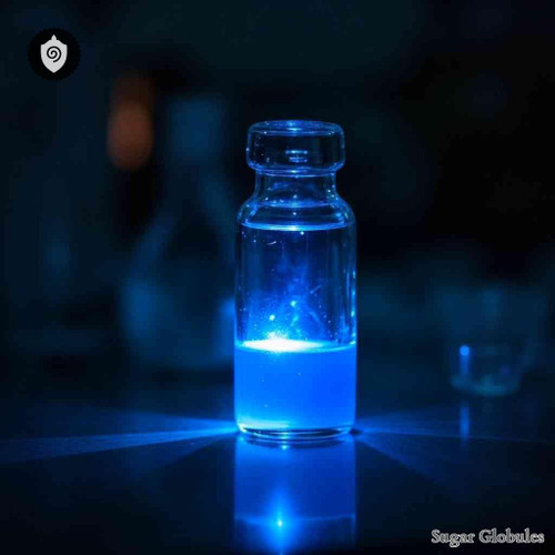 Europium Aceticum sugar spheres in uniform pellet form for energetic homeopathic (nonmedical) dry storage and physical remedy presentation