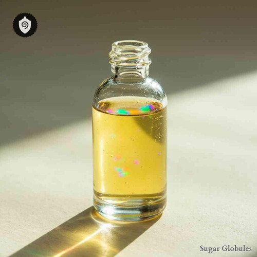 Europium Bromatum sugar granules in consistent orb form for structured energetic homeopathic (nonmedical) dry-form presentation