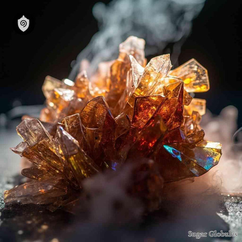 Ferrum Hypophosphoricum sugar spheres in uniform orb format for energetic homeopathic (nonmedical) dry-form presentation