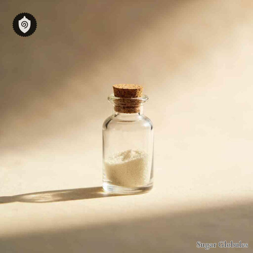 Ferrum Induratum Cromargan sugar spheres presented in uniform orb format for energetic homeopathic (nonmedical) dry-form listing