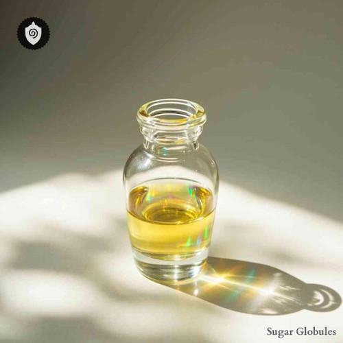 Ferrum Nitricum sugar spheres in uniform orb format for energetic homeopathic (nonmedical) dry-form presentation and storage