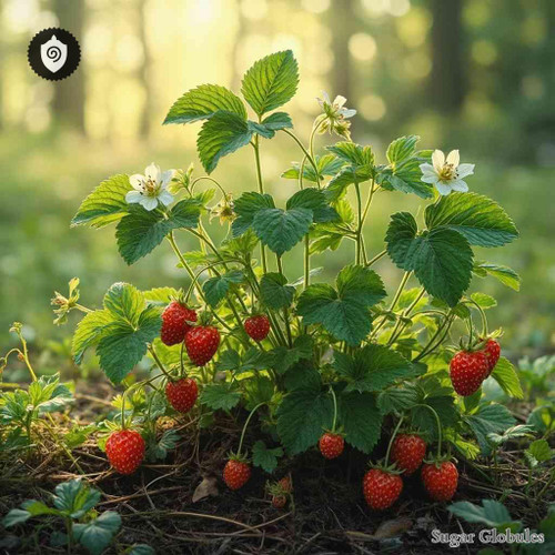 Fragaria Virginiana Palmer sugar spheres in uniform orb format for energetic homeopathic (nonmedical) dry-form presentation