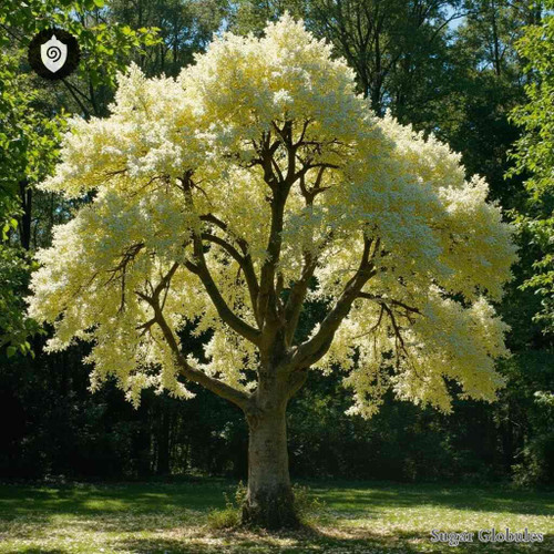 Fraxinus Ornus sugar spheres in uniform orb format for energetic homeopathic (nonmedical) physical remedy presentation