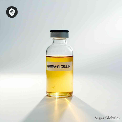 Gamma-Globulinum sugar spheres in pellet form for energetic homeopathic (nonmedical) solid preparation and dry-form storage